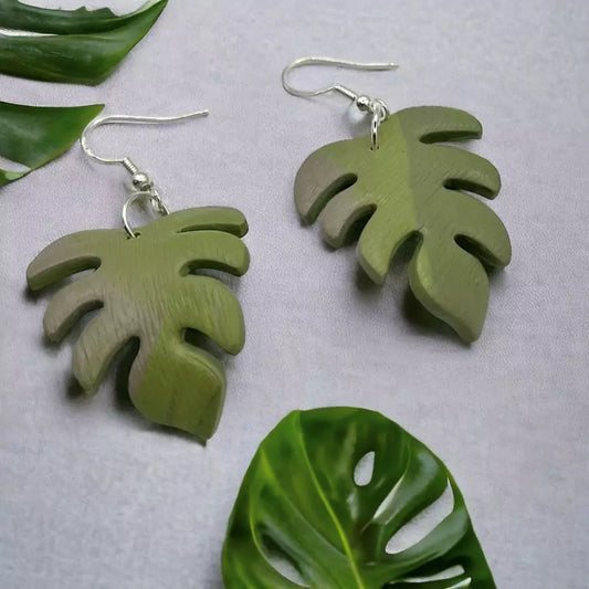 Monstera Leaf Earrings