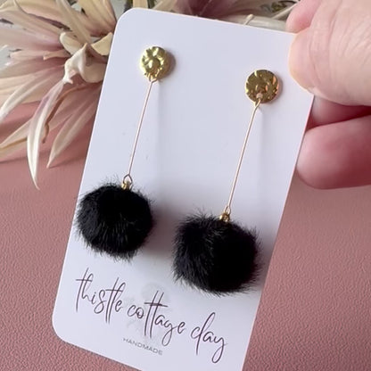 Pom Pom Earrings | Various Colours