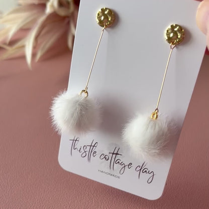 Pom Pom Earrings | Various Colours