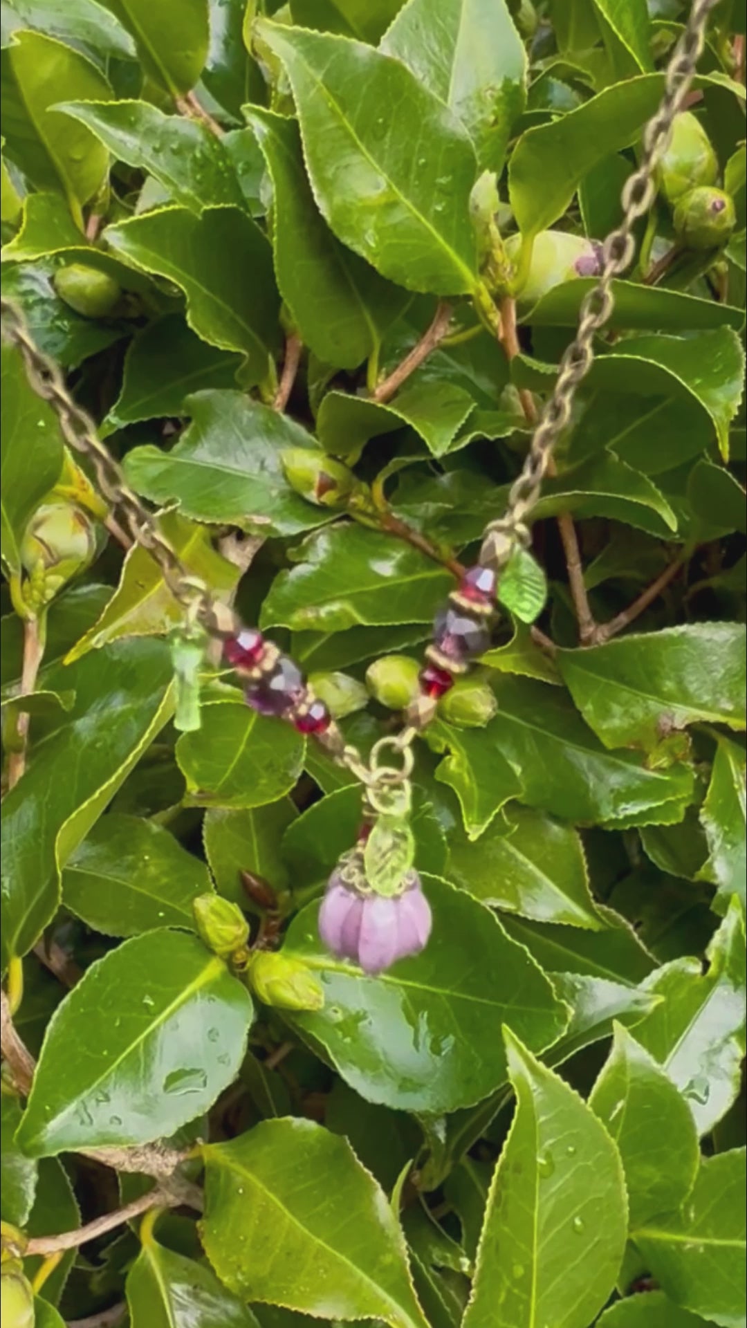Glass Flower Bud Necklace | Purple | Fairycore