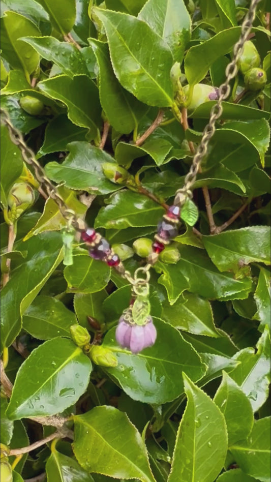 Glass Flower Bud Necklace | Purple | Fairycore
