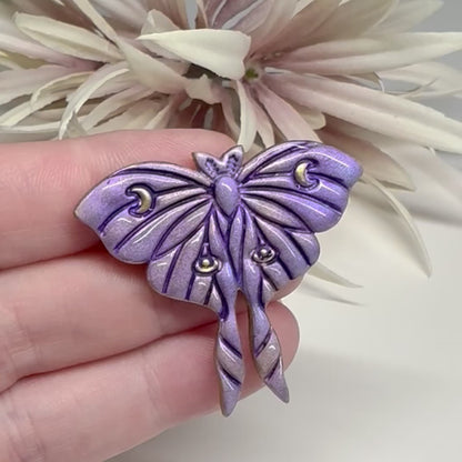 Moon Moth Pin | Fairycore | Lavender