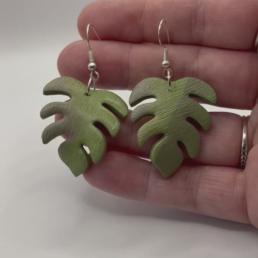 Monstera Leaf Earrings