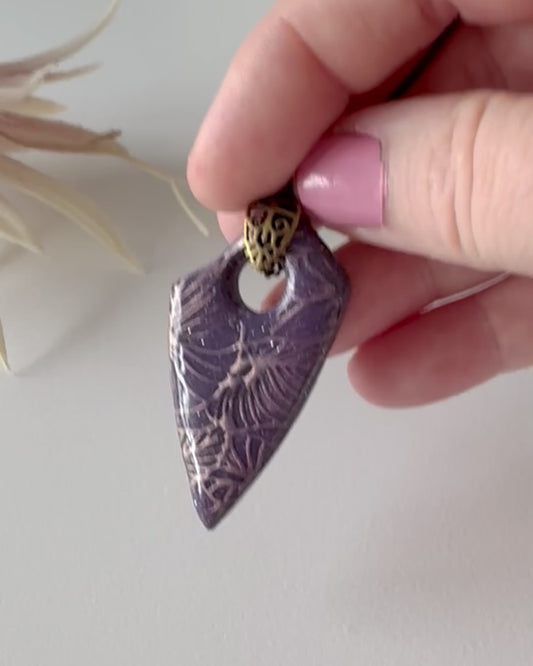 ARGYLE Pendant Necklace | Purple Foliage